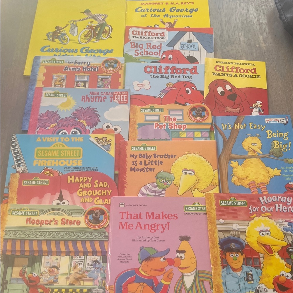 Children's Books set  Clifford Curious George Sesame Street kids books new #10
